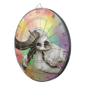 Buffelschedel op Waterverf achtergrond Dartbord (Voorkant Rechts)