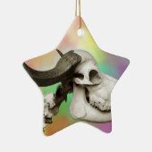 Buffelschedel op Waterverf achtergrond Keramisch Ornament (Rechts)