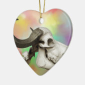 Buffelschedel op Waterverf achtergrond Keramisch Ornament (Links)