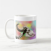 Buffelschedel op Waterverf achtergrond Koffiemok (Links)