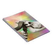 Buffelschedel op Waterverf achtergrond Notitieboek (Rechterzijde)