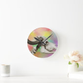 Buffelschedel op Waterverf achtergrond Ronde Klok (Huis)