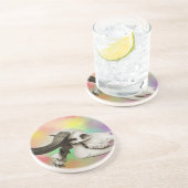 Buffelschedel op Waterverf achtergrond Zandsteen Onderzetter (Zijkant)