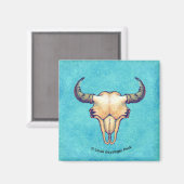 Buffelschedel Turquoise Western Magneet (Voorkant / Achterkant)