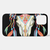 Buffelschedel: Waterverf zwarte achtergrond. Case-Mate iPhone Case (Achterkant (horizontaal))
