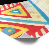 Buffelschedel: Waterverf zwarte achtergrond. Poster (Hoek)