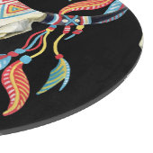 Buffelschedel: Waterverf zwarte achtergrond. Snijplank (Hoek)