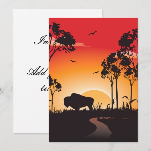 Buffelsilhouet Kaart (Voorkant / Achterkant)