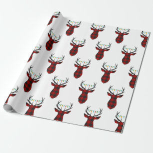 Buffelstaartdeerpapier met gebundelde kersttas cadeaupapier