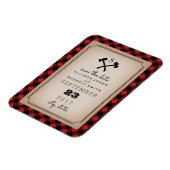 Buffeltoonmonogrammen plus de datum bewaren magneet (Linkerzijde)