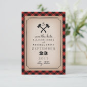 Buffeltoonmonogrammen plus de datum bewaren save the date (Staand voorkant)