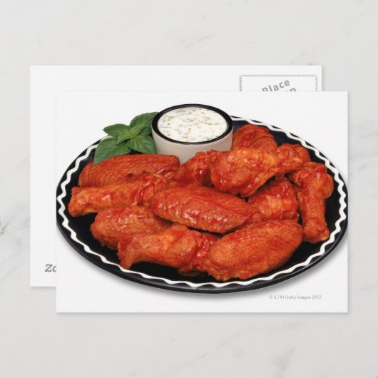 Buffelvleugels met blauwe kaas briefkaart (Voorkant / Achterkant)