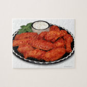 Buffelvleugels met blauwe kaas legpuzzel (Horizontaal)