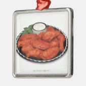 Buffelvleugels met blauwe kaas metalen ornament (Links)