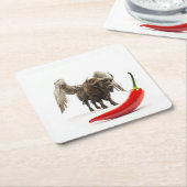 Buffelvleugels met chili peper kartonnen onderzetters (Schuin)