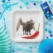 Buffelvleugels met chili peper papieren bordje (Feest)