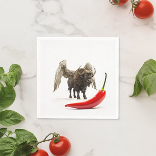Buffelvleugels met chili peper servet