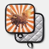 Buffelvleugels met Oranje Starburst Pannenlap (Voorkant / Achterkant)