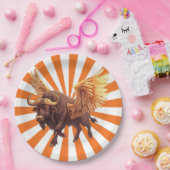 Buffelvleugels met Oranje Starburst Papieren Bordje (Feest)