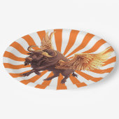 Buffelvleugels met Oranje Starburst Papieren Bordje (Gekanteld)