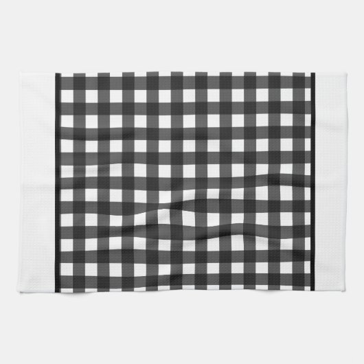 Buffelzwarte en witte keukenhanddoek (Horizontaal)