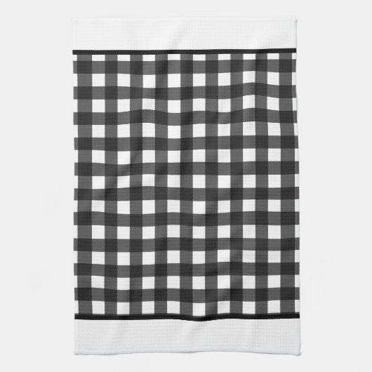 Buffelzwarte en witte keukenhanddoek (Verticaal)