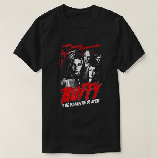Buffer de  Horror Poster van de Vampire Slayer T-shirt (Design voorkant)
