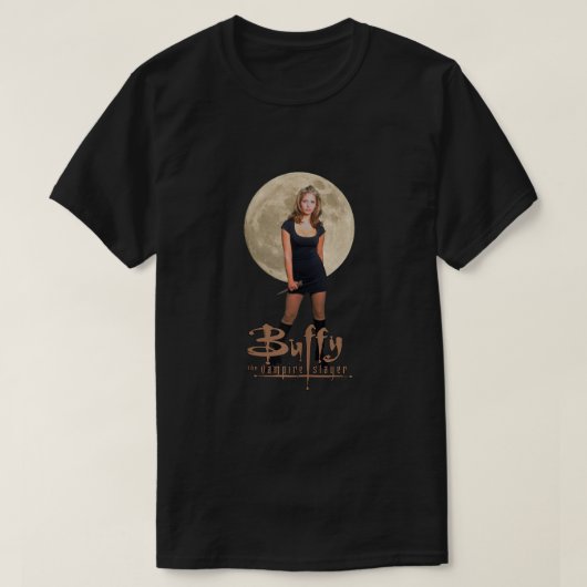 Buffer de Vampire Slayer Buffy Foto met Moon Tan T-shirt (Design voorkant)
