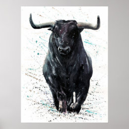 Bufferbolvormig Waterverf schilderen Poster