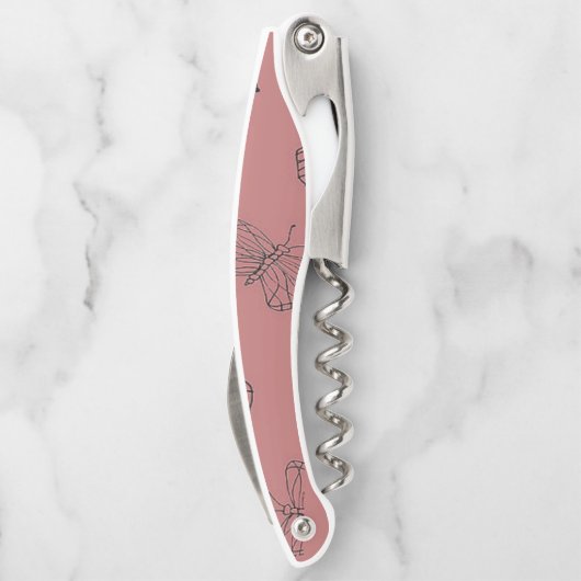 Bufferflips on blush pattern kurkentrekker (Achterkant)