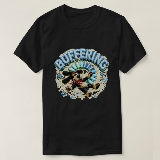 Buffering Even Geduld Grappig Tech T-shirt (Design voorkant)