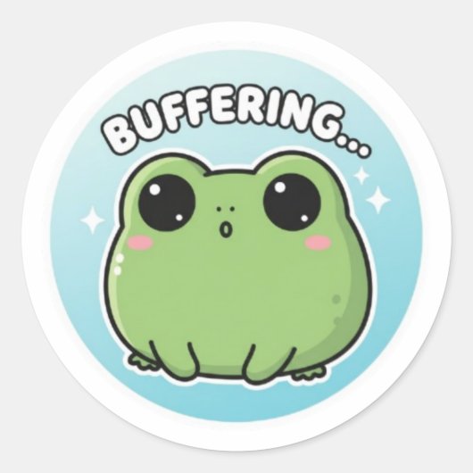 Buffering Kikker Sticker Schattige Lege Kikker Mem (Voorkant)
