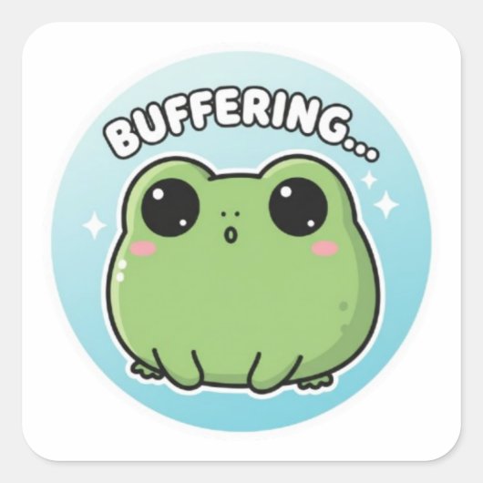 Buffering Kikker Sticker Schattige Lege Kikker Mem (Voorkant)
