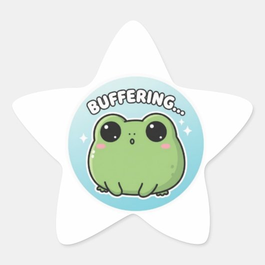 Buffering Kikker Sticker Schattige Lege Kikker Mem (Voorkant)