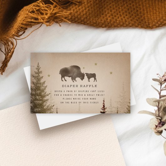 Bufferkaart voor Baby shower met luier Raffle Informatiekaartje