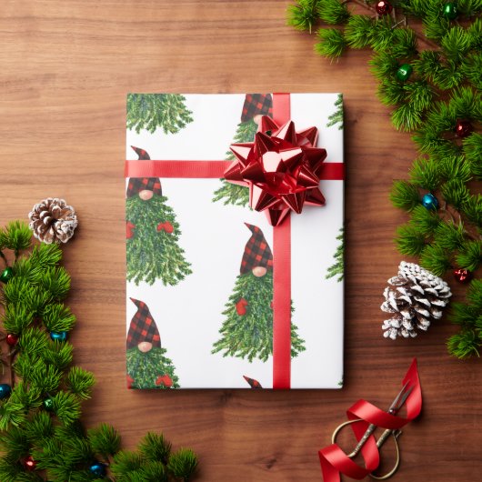 Bufferkoortsfeestdag met kerstbomen cadeaupapier (Feestdagen Geschenken)