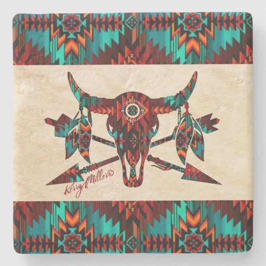 Bufferschedel en Onderzetter van de pijlen Stenen (Voorkant)