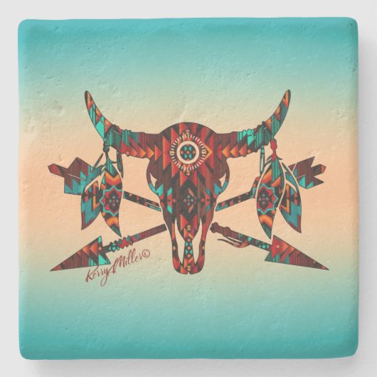 Bufferschedel en Onderzetter van de pijlen Stenen (Voorkant)