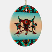 Bufferschedel en pijlen keramisch siermiddel keramisch ornament (Rechts)