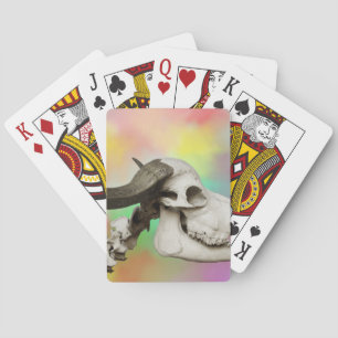 Bufferschedel op een Waterverf achtergrond Speelkaarten