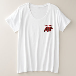 Bufferverpakking van Buffalo plaid Mama Beer Grote Maat T-shirt