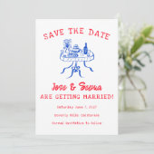 Buffet Diner Tafel Handgetekend Mooie Zoete Op Maa Save The Date (Staand voorkant)
