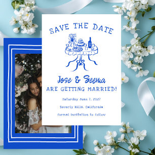 Buffet Dinner Table Hand getrokken Schattigee aang Save The Date