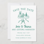 Buffet Dinner Table Hand getrokken Sweet Custom Ph Save The Date (Voorkant)