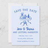 Buffet Eettafel Handgetekend Knuffelig Zoet Op Maa Save The Date (Voorkant)