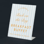 Buffet Menu  Blauw & Sinaasappel Bachelorette Reclamebord Met Voetstuk<br><div class="desc">Voeg een vleugje retro charme toe aan uw vrijgezellenfeest met het aanpasbare Buffetmenu Blue & Red Bachelorette Pedestal Sign. Dit bord combineert moeiteloos levendige groene en gele tinten in een nostalgisch ontwerp, waardoor het een heerlijke aanvulling is op je Mimosa Bar-opstelling. Het voetstuk ontwerp voegt een elegante touch toe, die...</div>