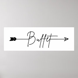 Buffetbord in de juiste richting Wortbord Poster