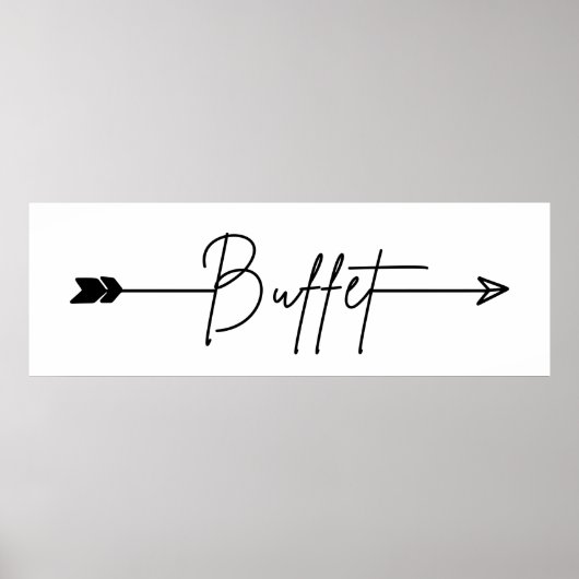 Buffetbord in de juiste richting Wortbord Poster (Voorkant)