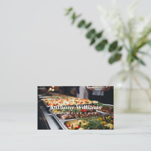 buffetschaal | Voedingsmiddelen | catering Visitekaartje (Staand voorkant)