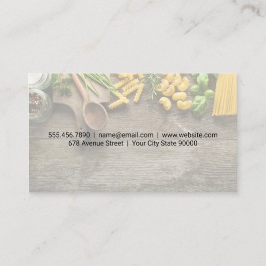 buffetschaal | Voedingsmiddelen | catering Visitekaartje (Achterkant)